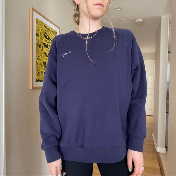 Navy blue second layer crewneck sweater - Picture 2 of 12